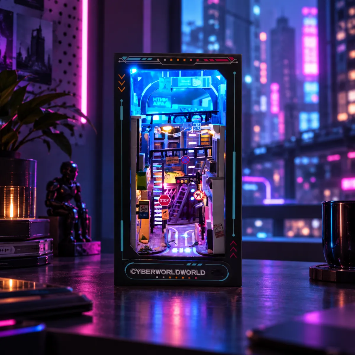 Neon Cyberpunk City Alley