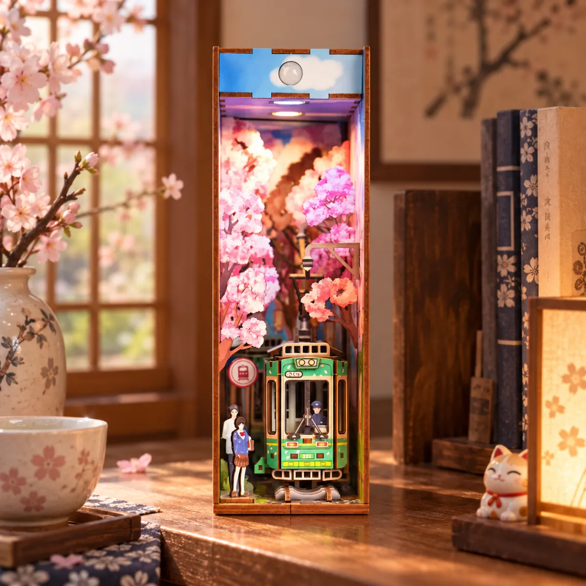 Scène romantique de Sakura Tram