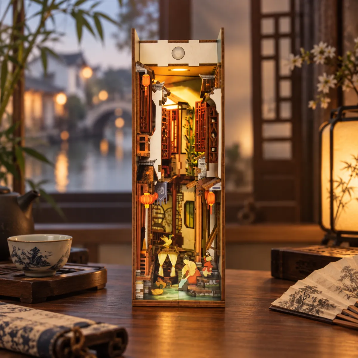 Poëtisch tafereel van een oud waterstadje