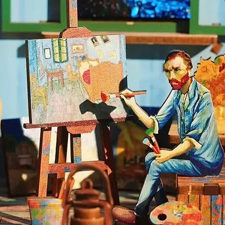 Van Gogh Painting at His Easel