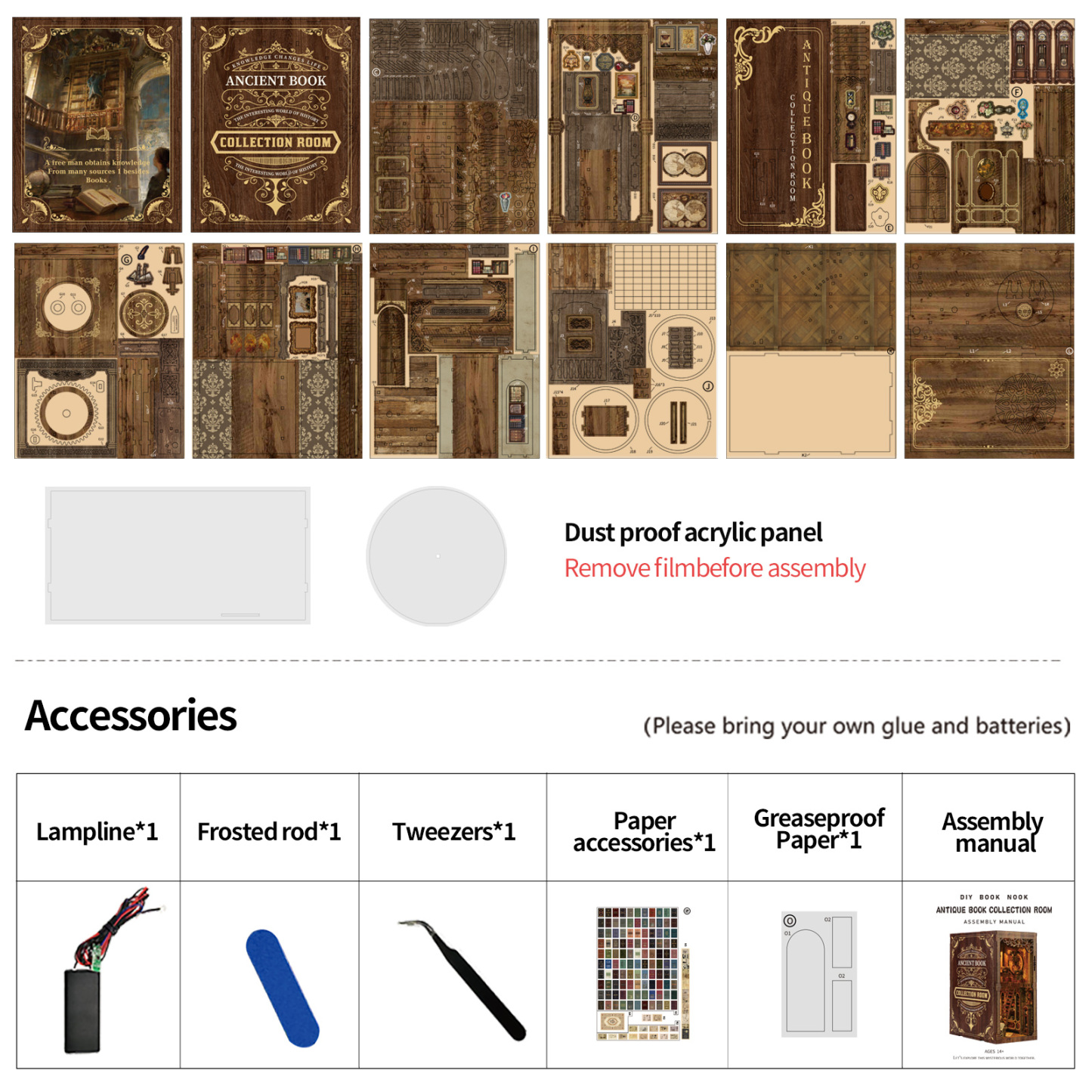 Ancient Book Collection Room DIY Book Nook Kit（Dust cover included）-Book Nook World