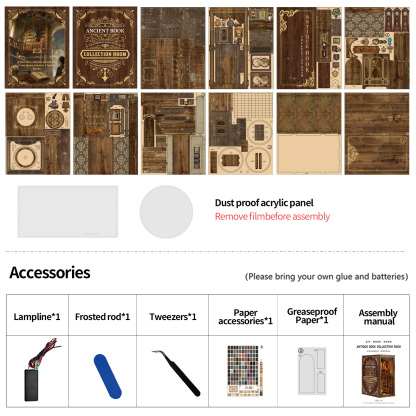 Ancient Book Collection Room DIY Book Nook Kit（Dust cover included）-Book Nook World
