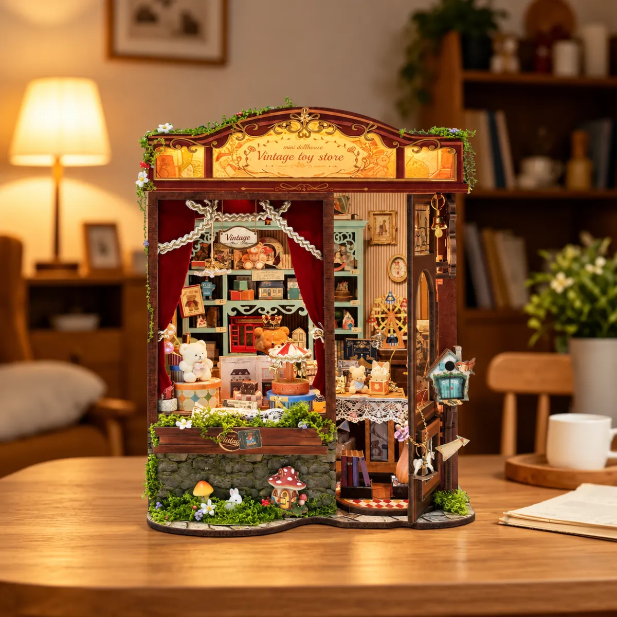 Dreamy Fairy Tale House DIY Miniature Kit with lights on