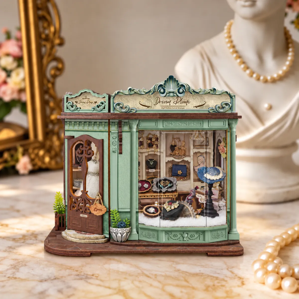Plume Vintage DIY Miniatuurset met het licht uit