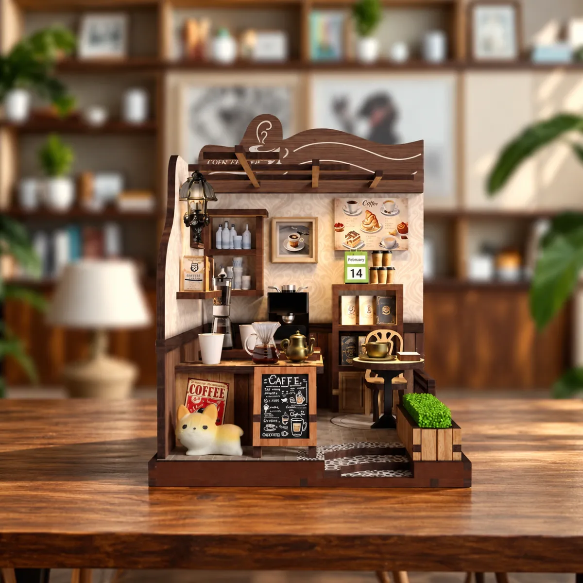 1987 Country Café DIY Mini House Kit | DIY Miniatuur Kit met het licht aan