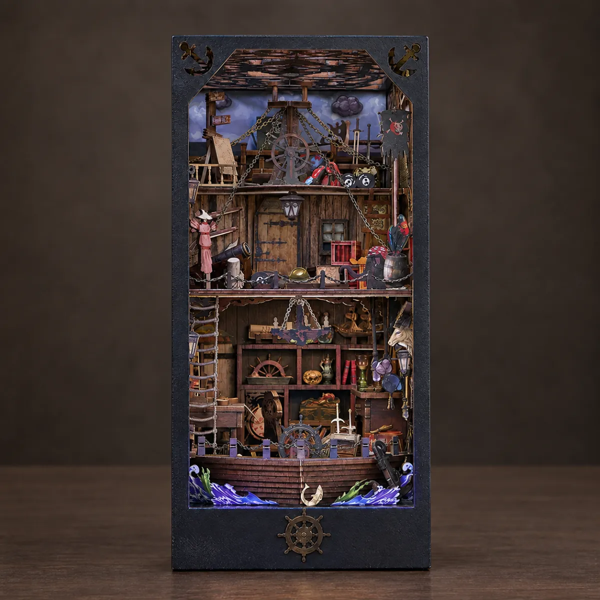 Aden Piratenschip DIY Boekenhoekje Kit met het licht uit