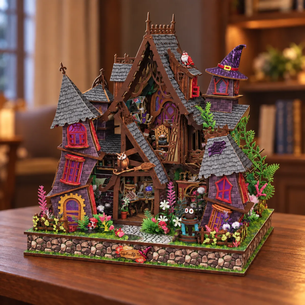 Strange Castle DIY Mini House Kit l DIY Miniature Kit with lights off