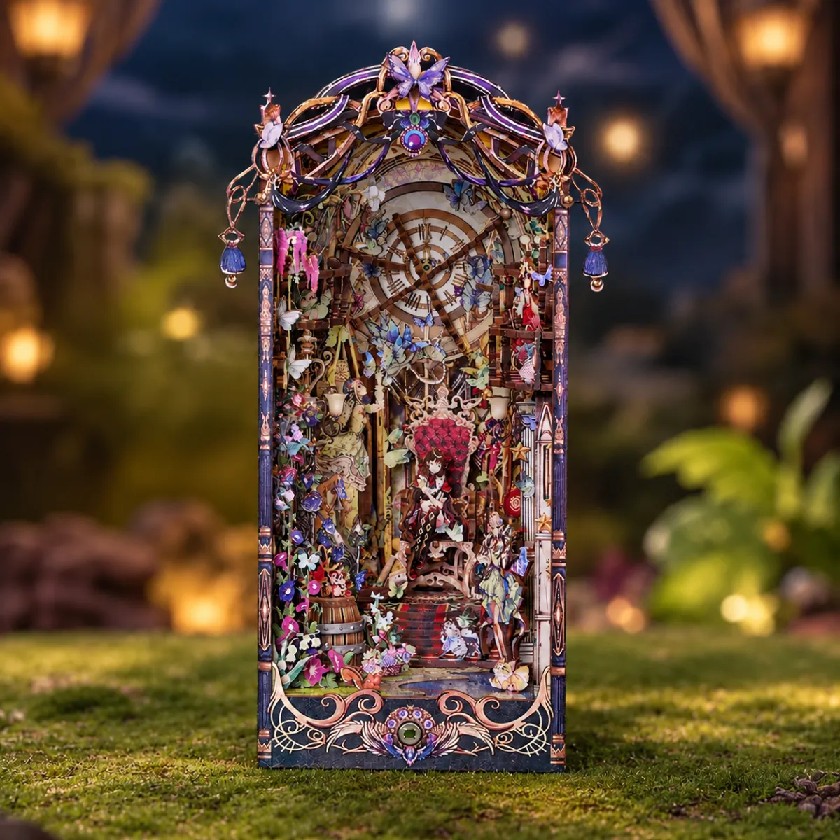 Fairytale Houses DIY Book Nook Kit with lights off