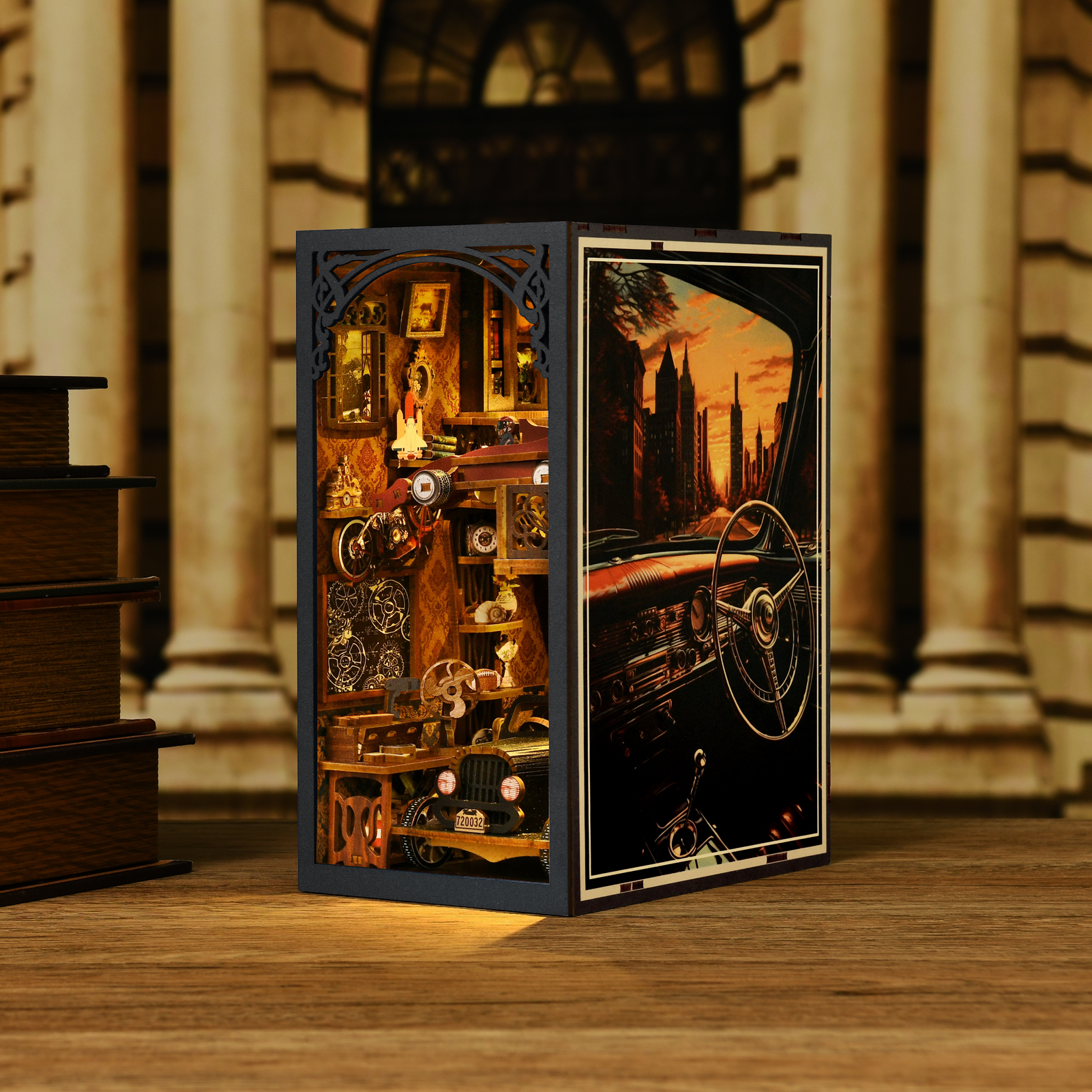 Vintage Motoring Memories DIY Book Nook Kit-Book Nook World