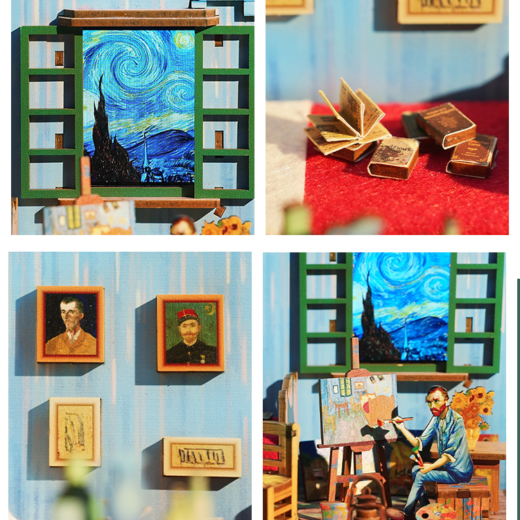 Van Gogh's Dream DIY Dynamic Music & Dynamic Scene Dollhouse-Book Nook World