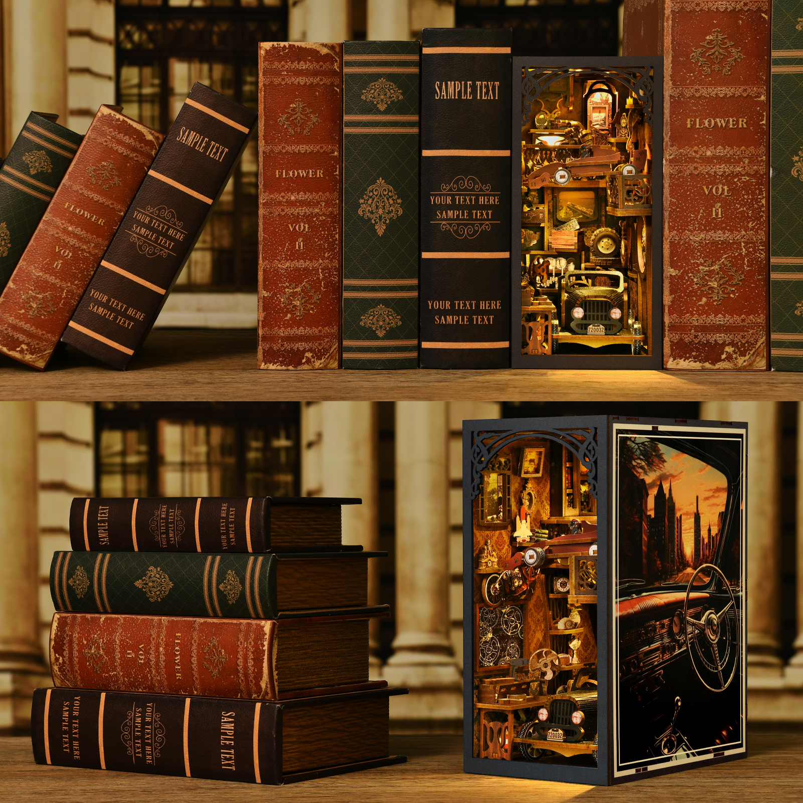 Vintage Motoring Memories DIY Book Nook Kit-Book Nook World