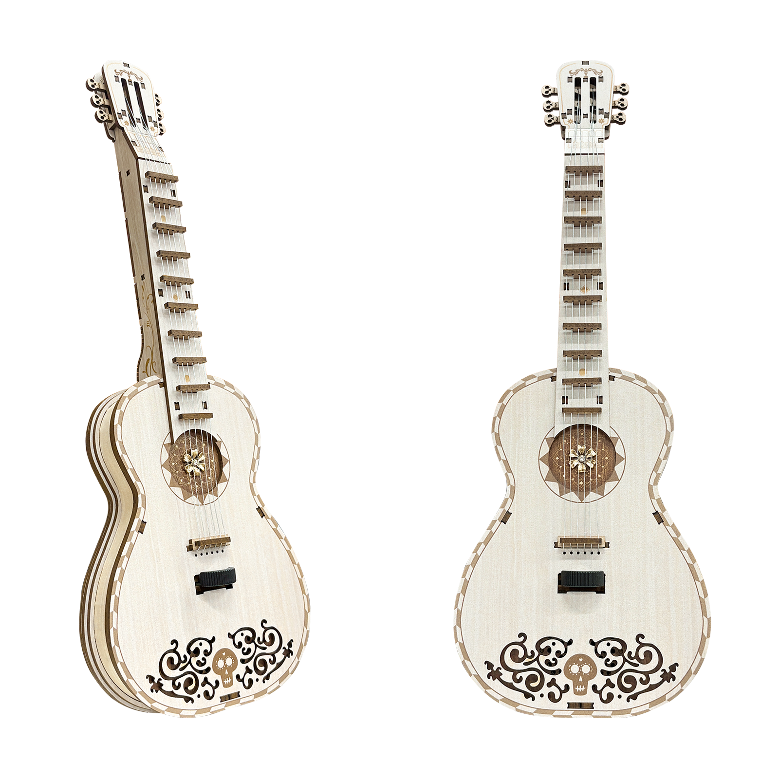 Melodious Guitar Self-Assembly 3D Wooden Mechanical Puzzle Kit-Book Nook World