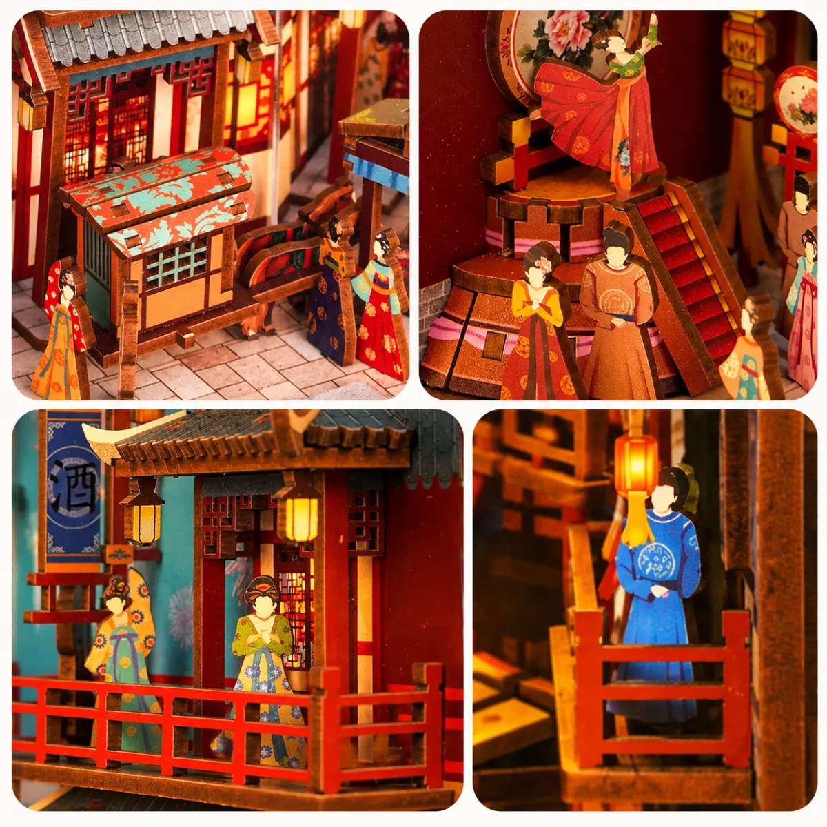 Layered Ancient Chinese Street Scene