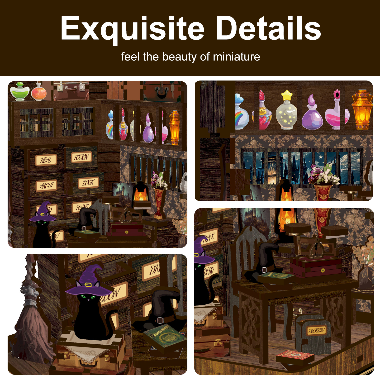 Magic Book House DIY Book Nook Kit & DIY Doll House Kit-Book Nook World