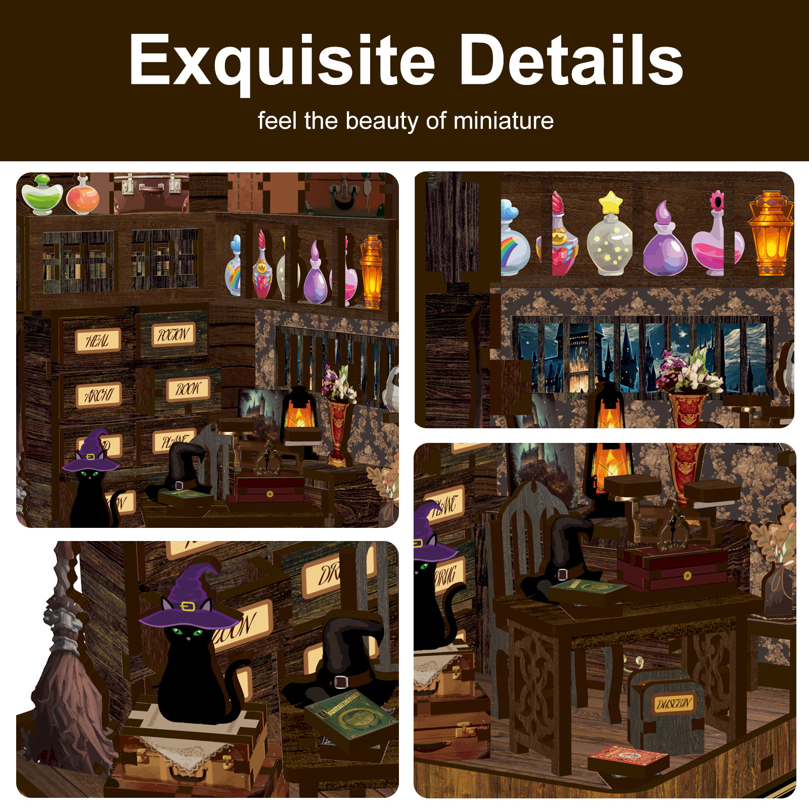 Magic Book House DIY Book Nook Kit & DIY Doll House Kit-Book Nook World