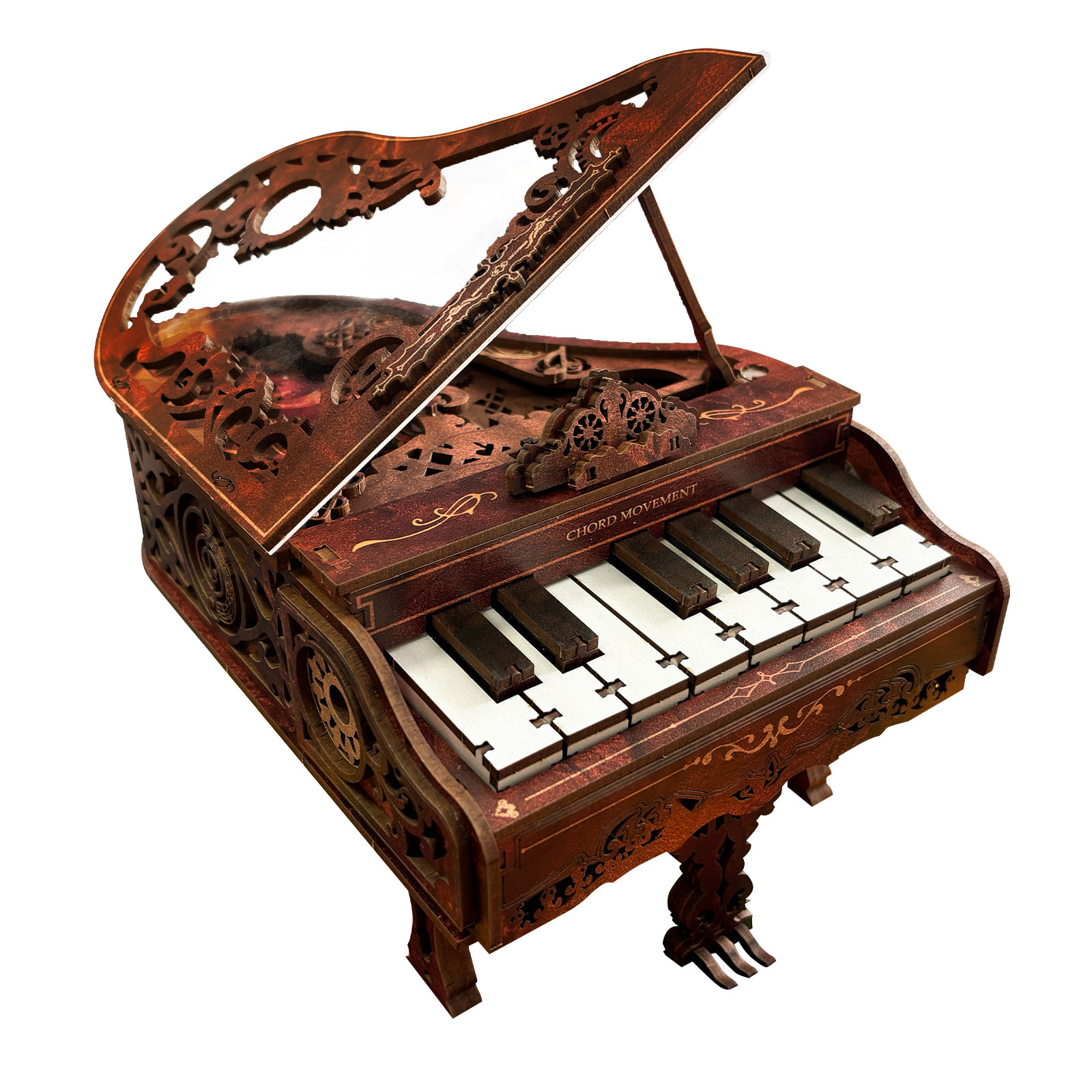 3D Piano Model Kit｜Mechanical 3D Wooden Puzzle Kit-Book Nook World