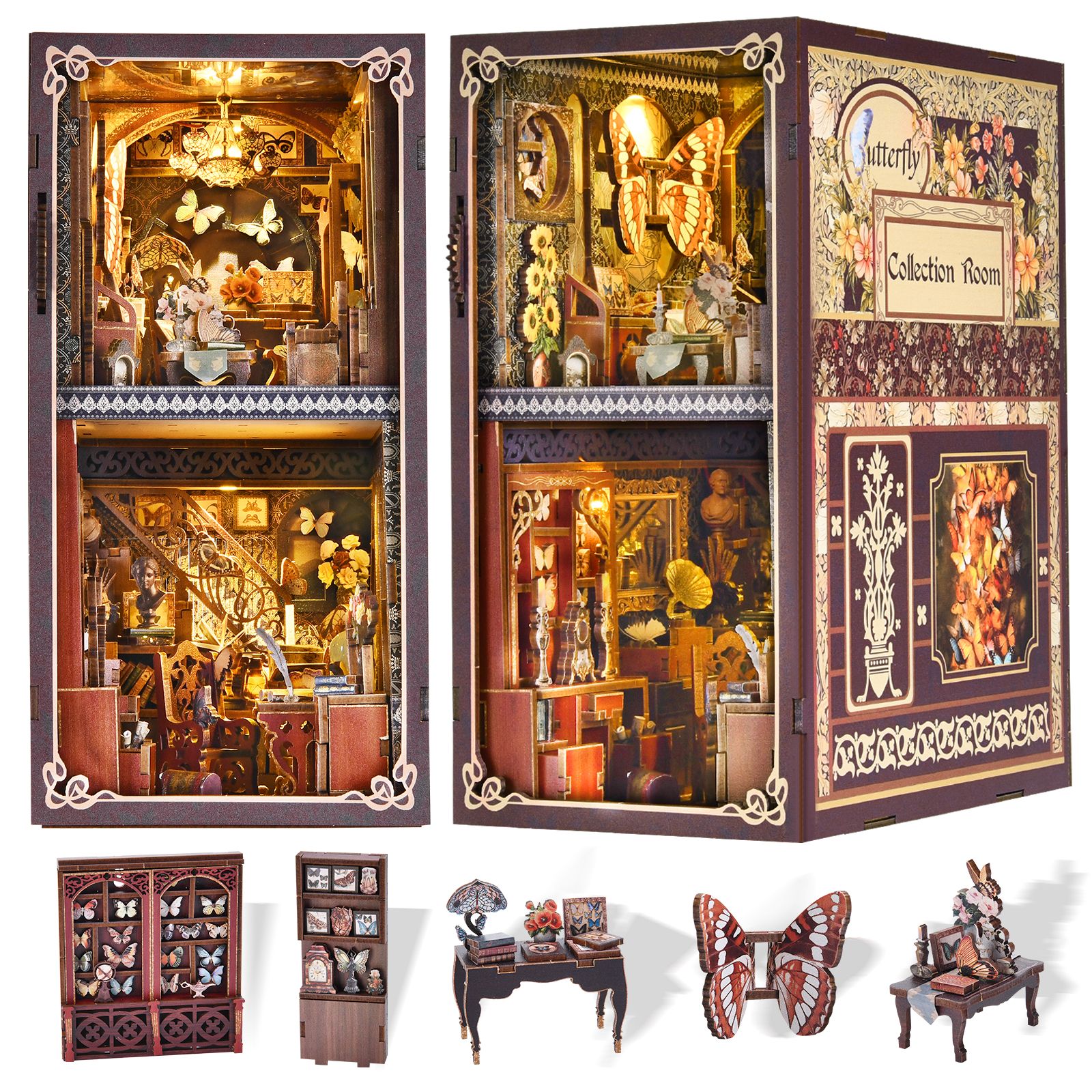 Butterfly Collection Room DIY Book Nook Kit-Book Nook World