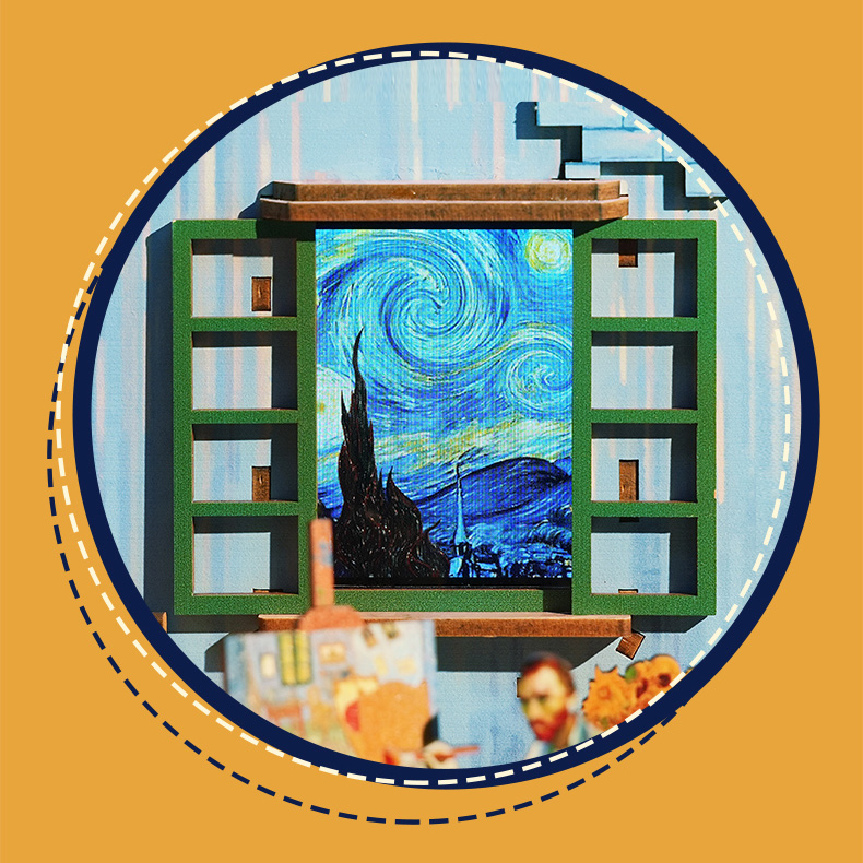 Van Gogh's Dream DIY Dynamic Music & Dynamic Scene Dollhouse-Book Nook World