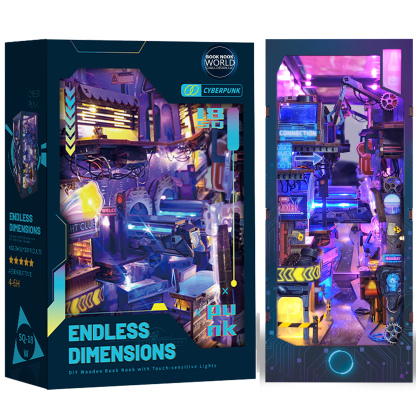 New Cyberpunk DIY Book Nook Kit with 70 LED Light-Book Nook World