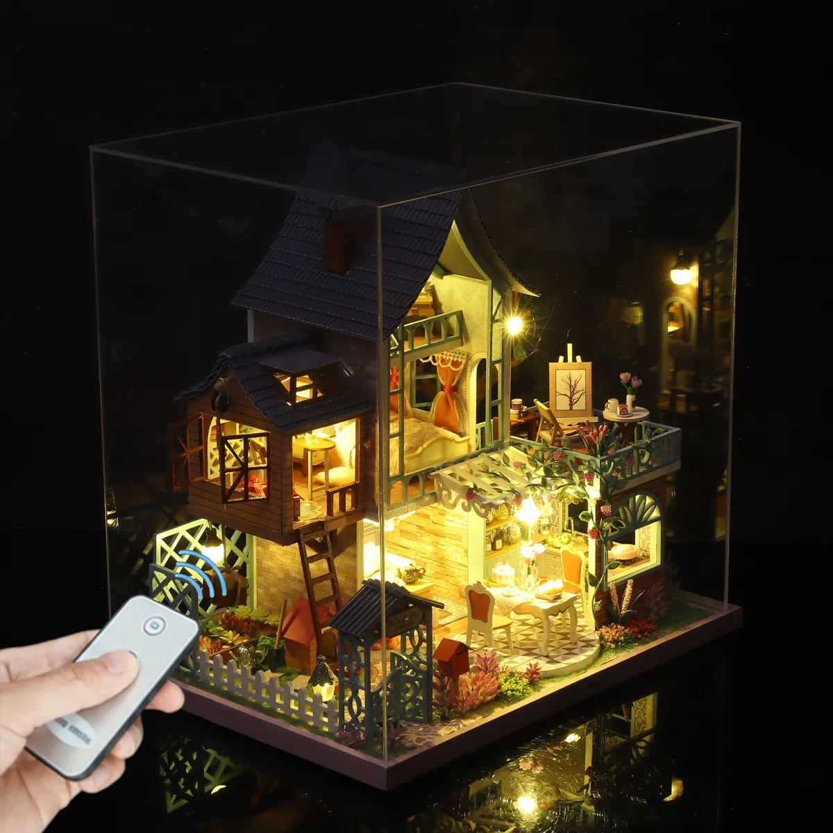 Luci LED calde con telecomando