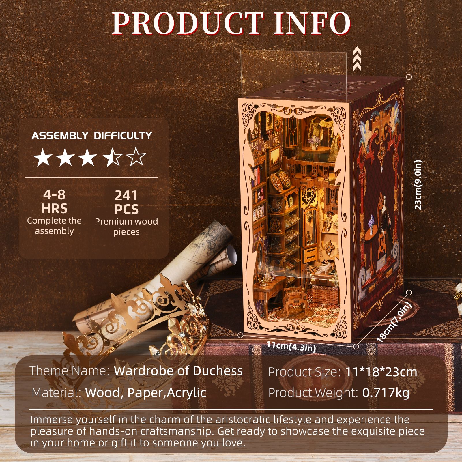 Wardrobe of Duchess DIY Book Nook Kit -Book Nook World