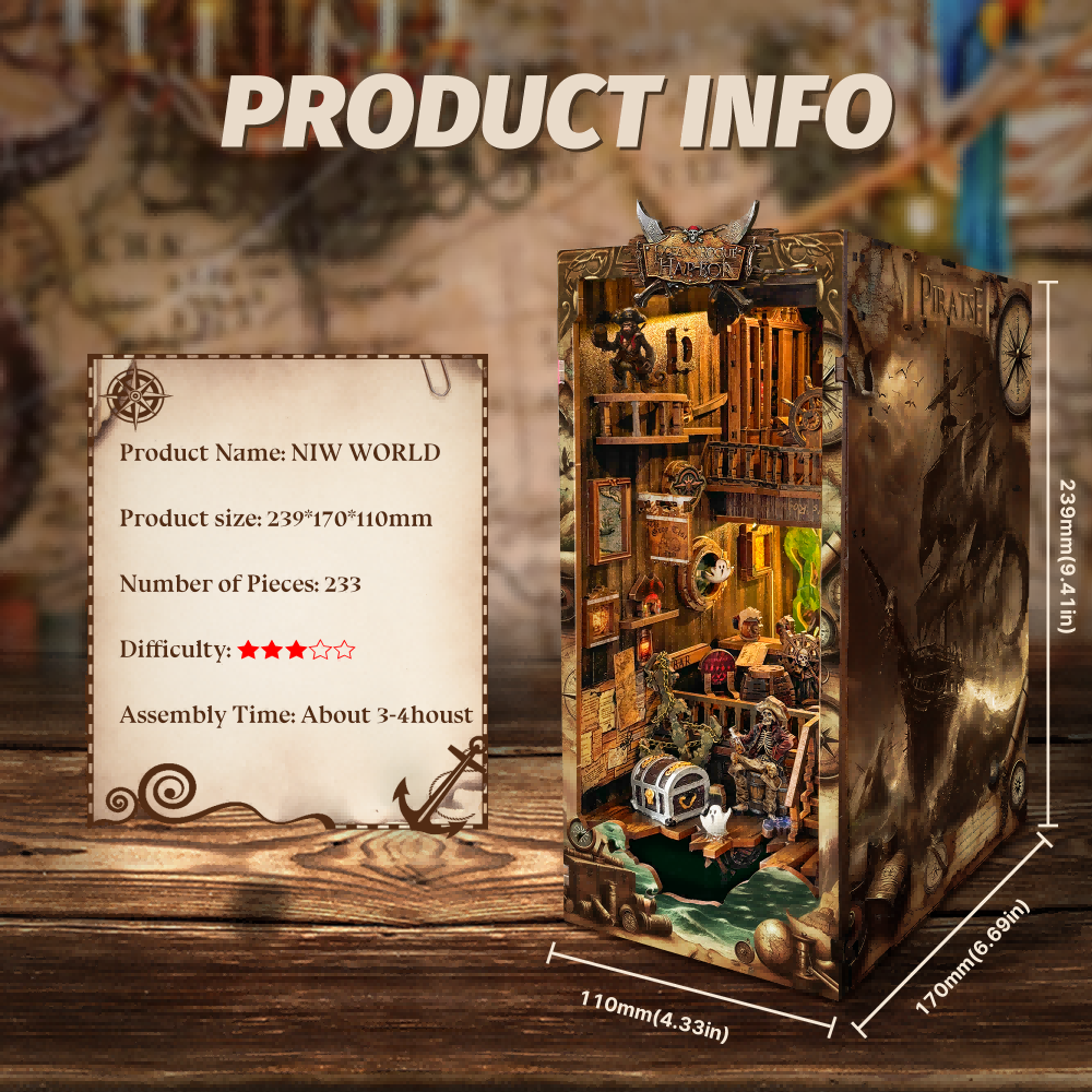 New World Ghost Ship DIY Book Nook Kit-Book Nook World