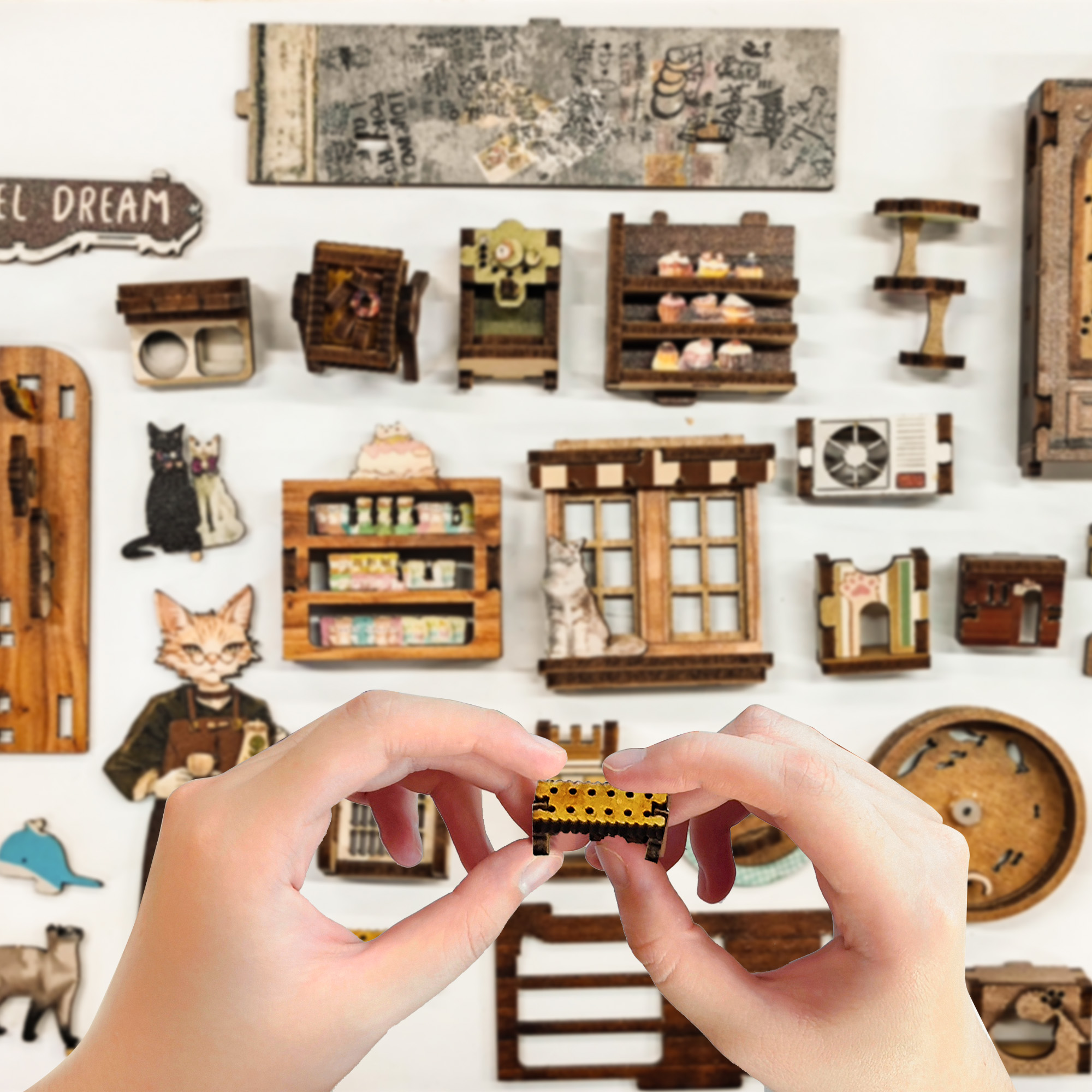 Caramel Dreams Cat Café DIY Book Nook Kit-Book Nook World