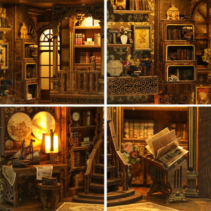 Ancient Book Collection Room DIY Book Nook Kit（Dust cover included）-Book Nook World