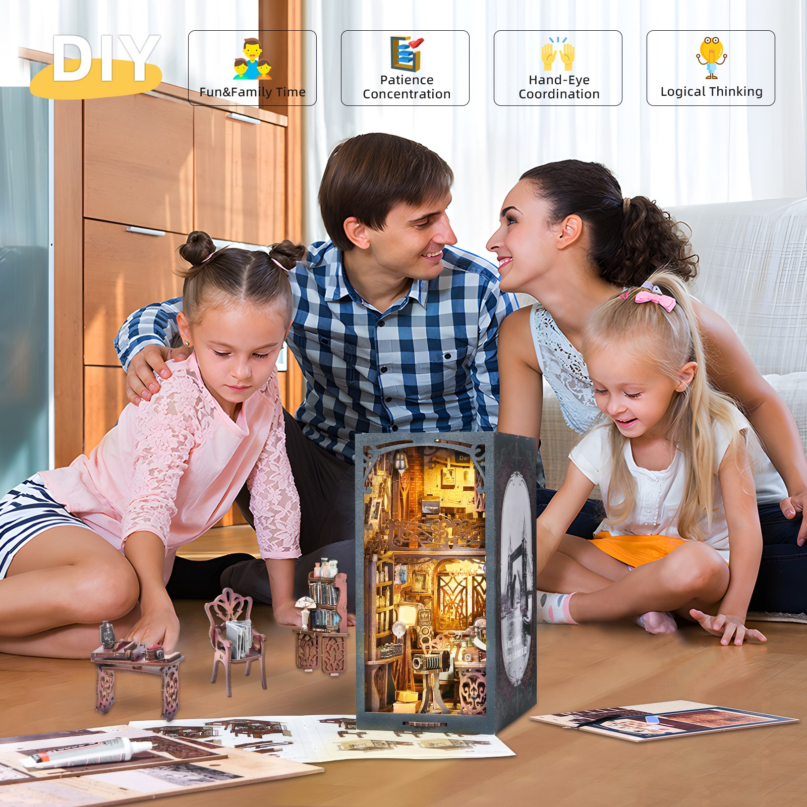 Film Darkroom DIY Book Nook Kit-Book Nook World