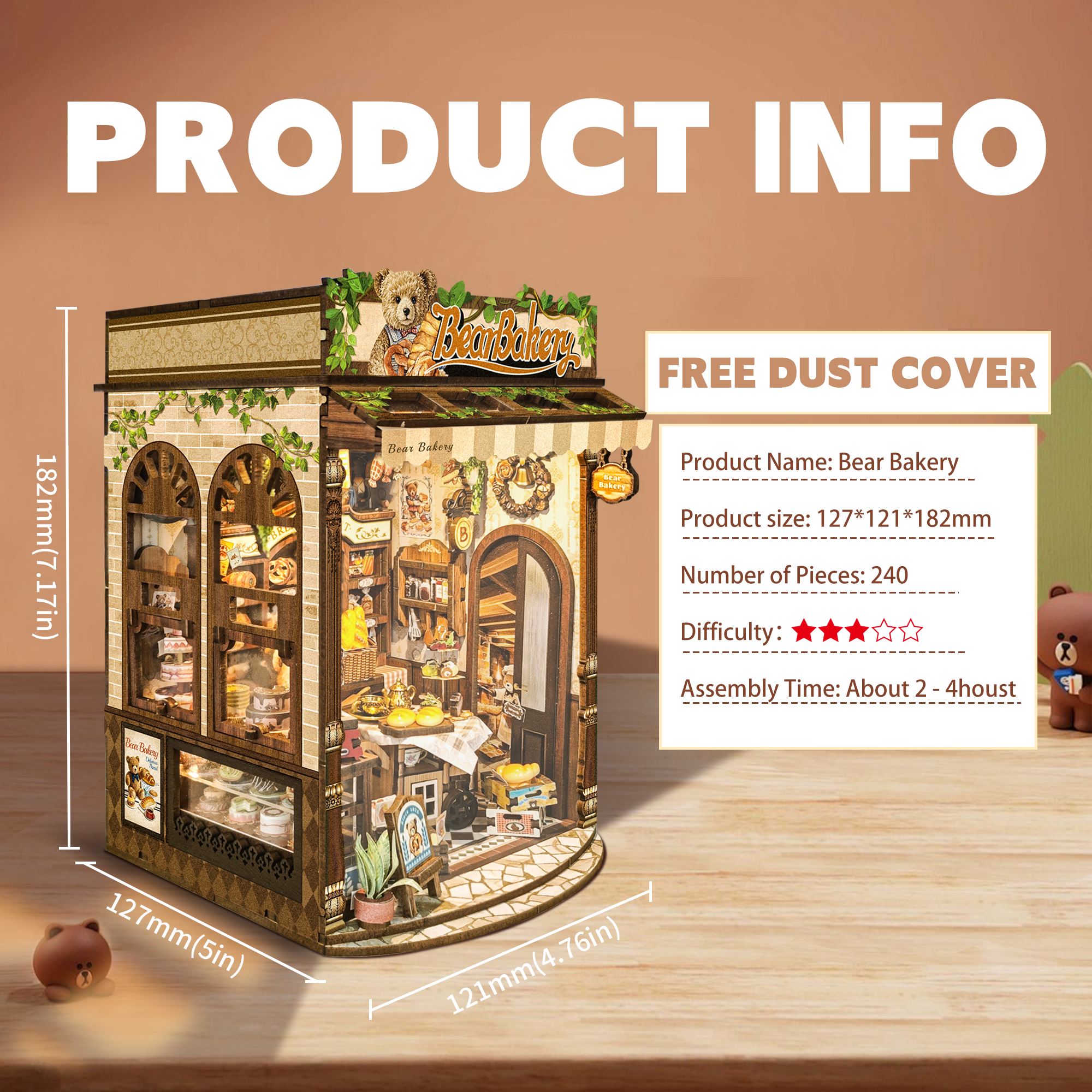 Bear Bakery DIY Book Nook Kit-Book Nook World