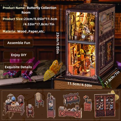 Butterfly Collection Room DIY Book Nook Kit-Book Nook World
