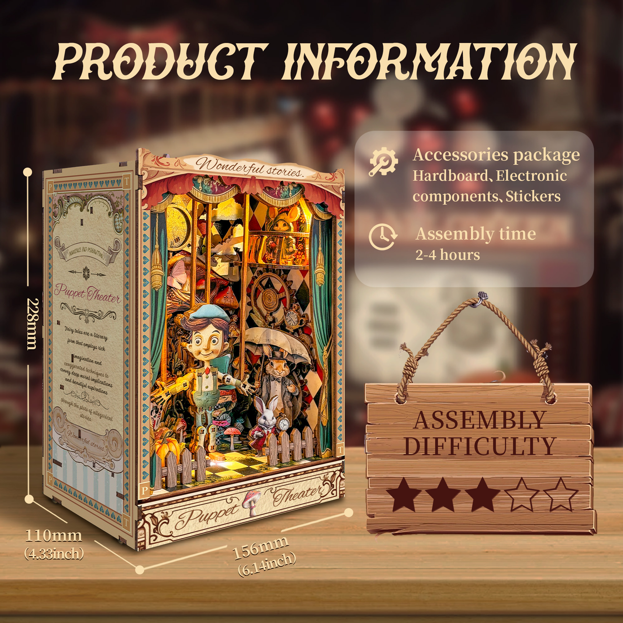 Puppet Theater DIY Book Nook Kit-Book Nook World