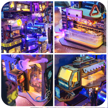 New Cyberpunk DIY Book Nook Kit with 70 LED Light-Book Nook World