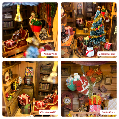 Jingle Cabin DIY Book Nook Kit（Dust cover included）-Book Nook World