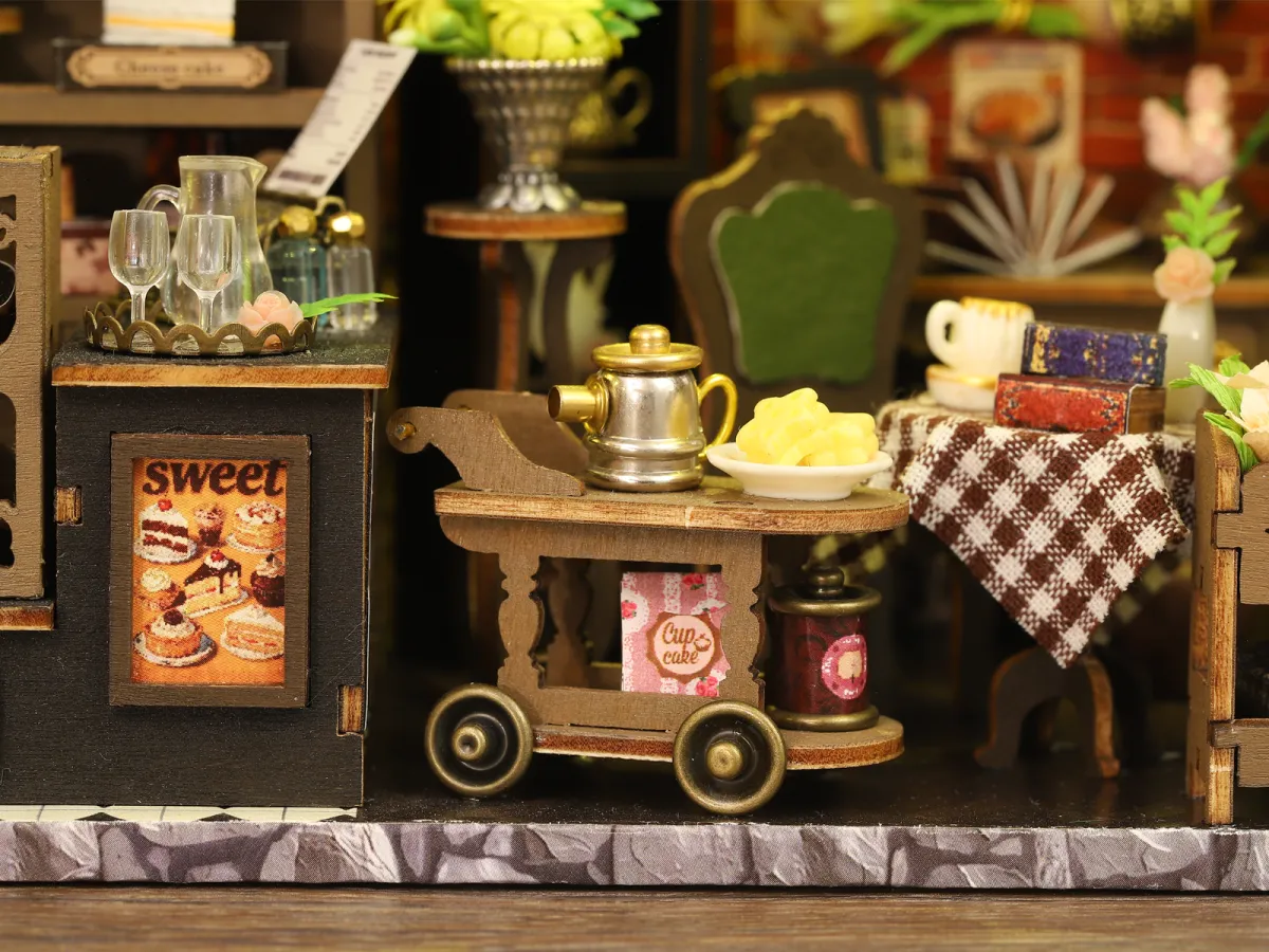 Vintage Wooden Dessert Cart