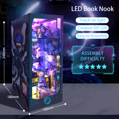New Cyberpunk DIY Book Nook Kit with 70 LED Light-Book Nook World