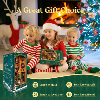 Jingle Cabin DIY Book Nook Kit（Dust cover included）-Book Nook World