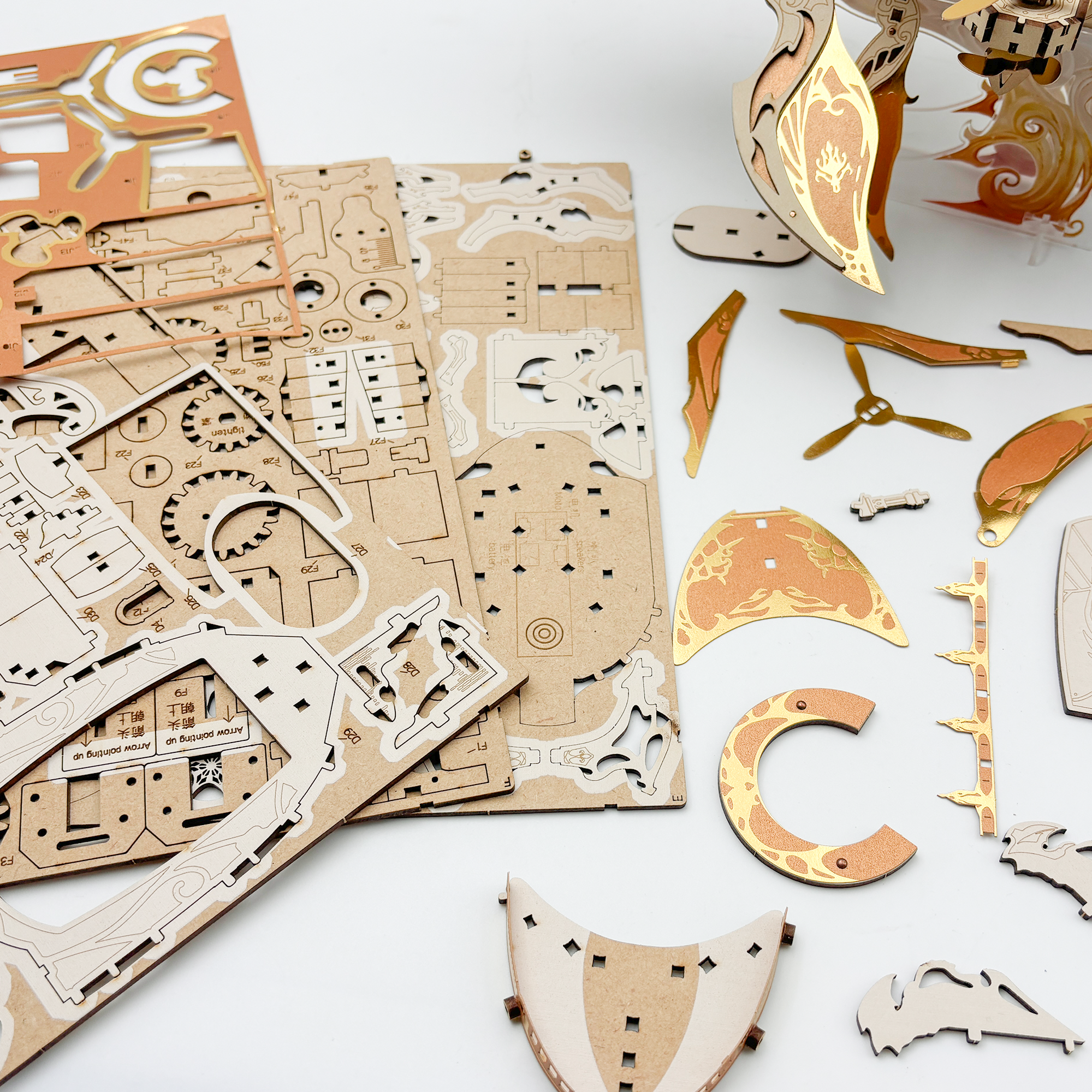 Whale Ark of the Universe 3D Mechanical Transmission Wooden Puzzle Kit-Book Nook World