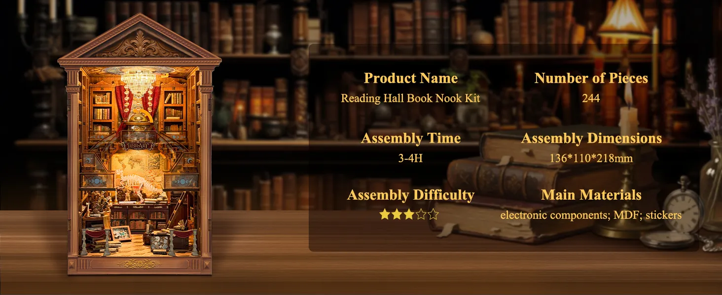 Reading Hall DIY Book Nook Kit product information image