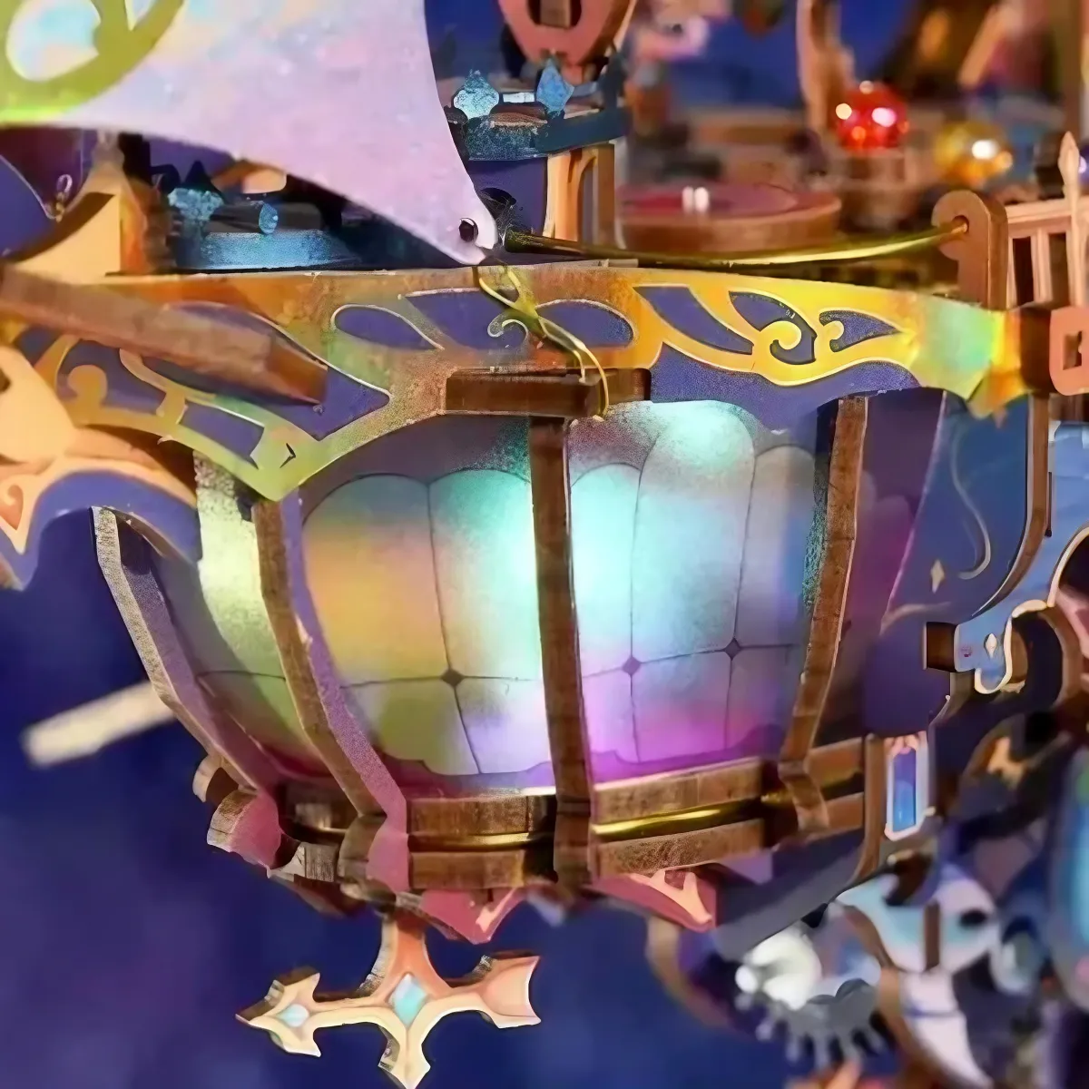 Details zum Rumpf des Luftschiffs „Iridescent Galaxy“