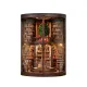 Wisdom Rings DIY Book Nook Kit – miniature circular library with central wisdom tree, spiral staircases, unique bookshelves and touch-switch warm lighting