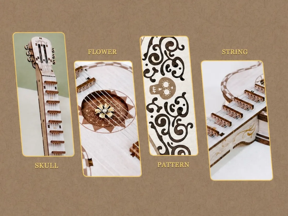 Floral Details Among the Strings