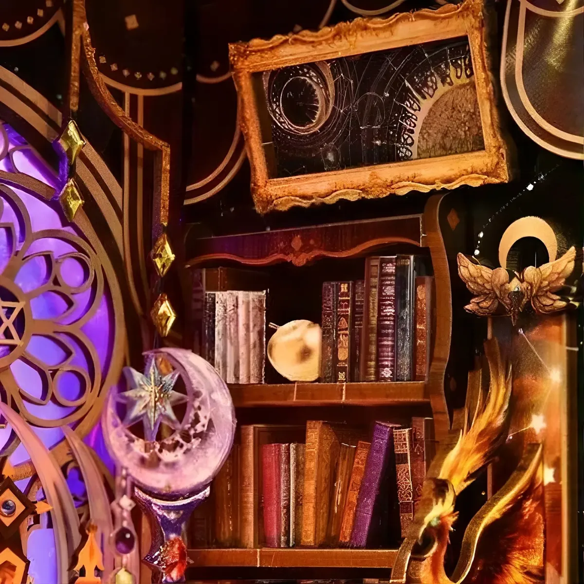 Cozy Enchanted Library Nook Scene
