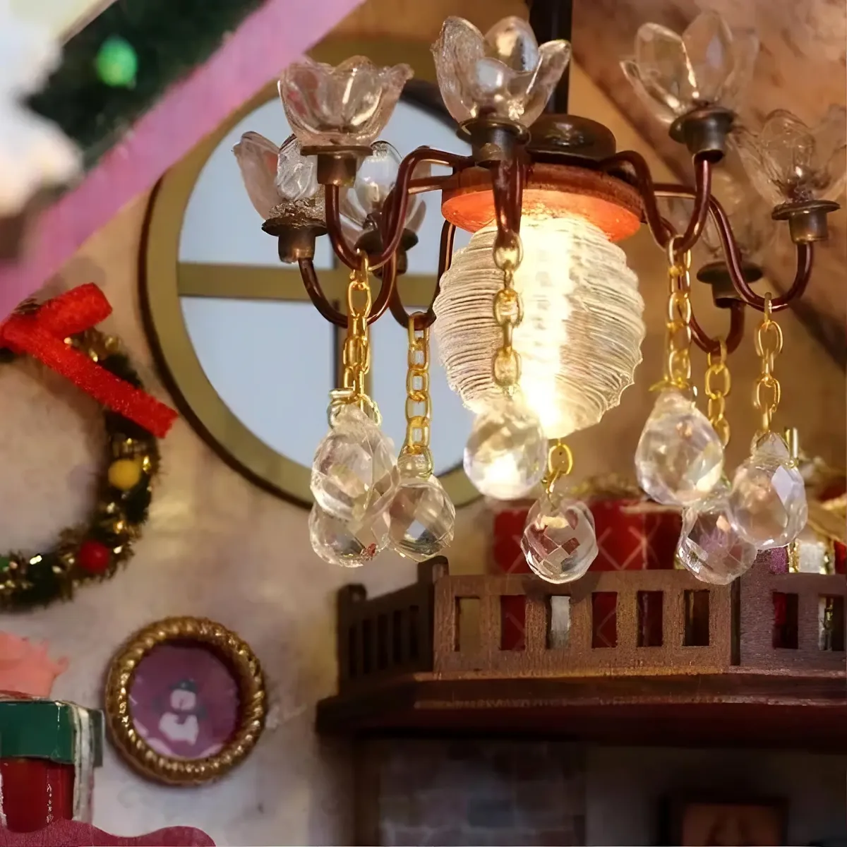 Crystal Chandelier Warm Lighting