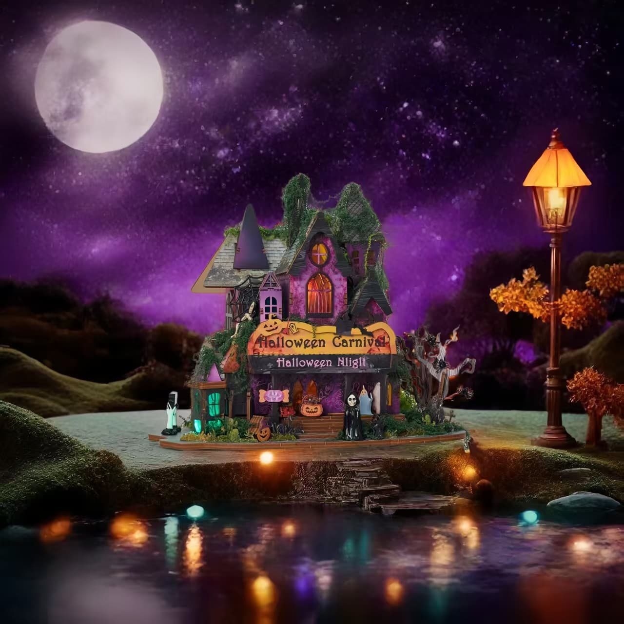 Halloween Night Mini House Kit l DIY Miniature Kit