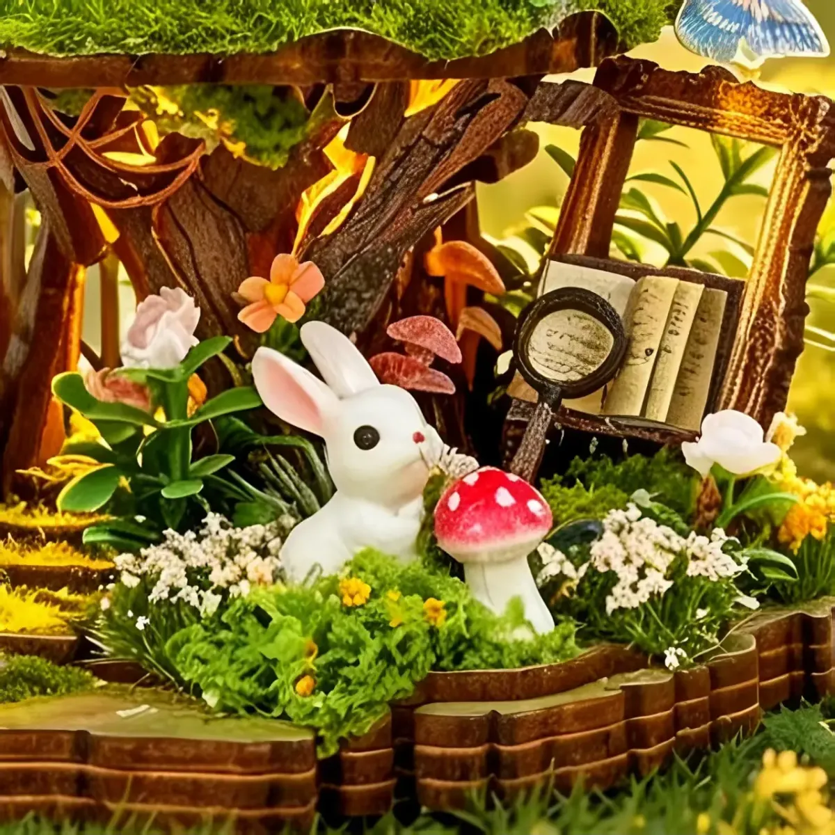 Whimsical Wild Forest Underbrush Scene