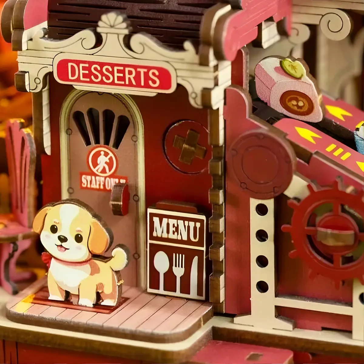 Warm Vintage Dessert Shop Front Decked With Sweet Signage