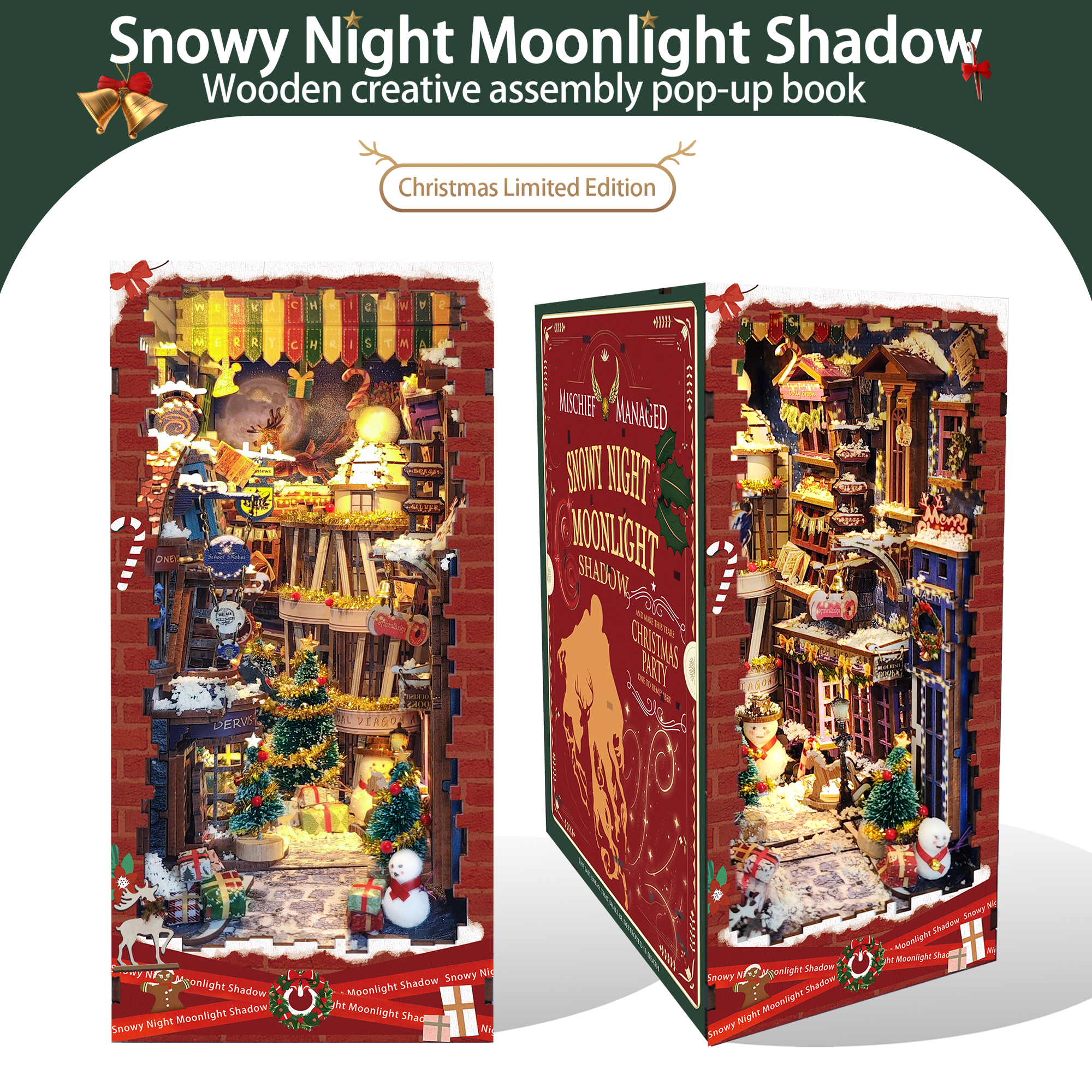 Merry Christmas DIY Book Nook Kit-Book Nook World