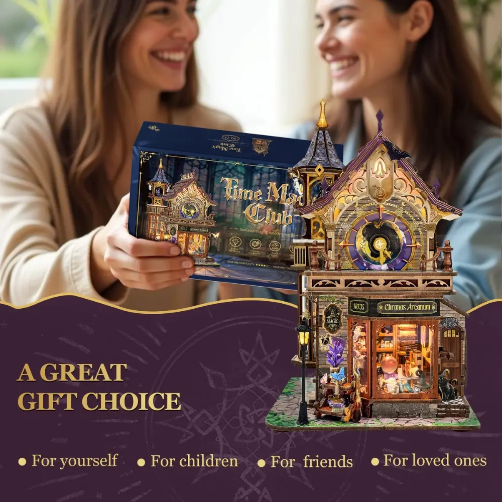Time Magic Club DIY Miniature Architecture Kit ｜ 3D Wooden Mechanical Puzzles