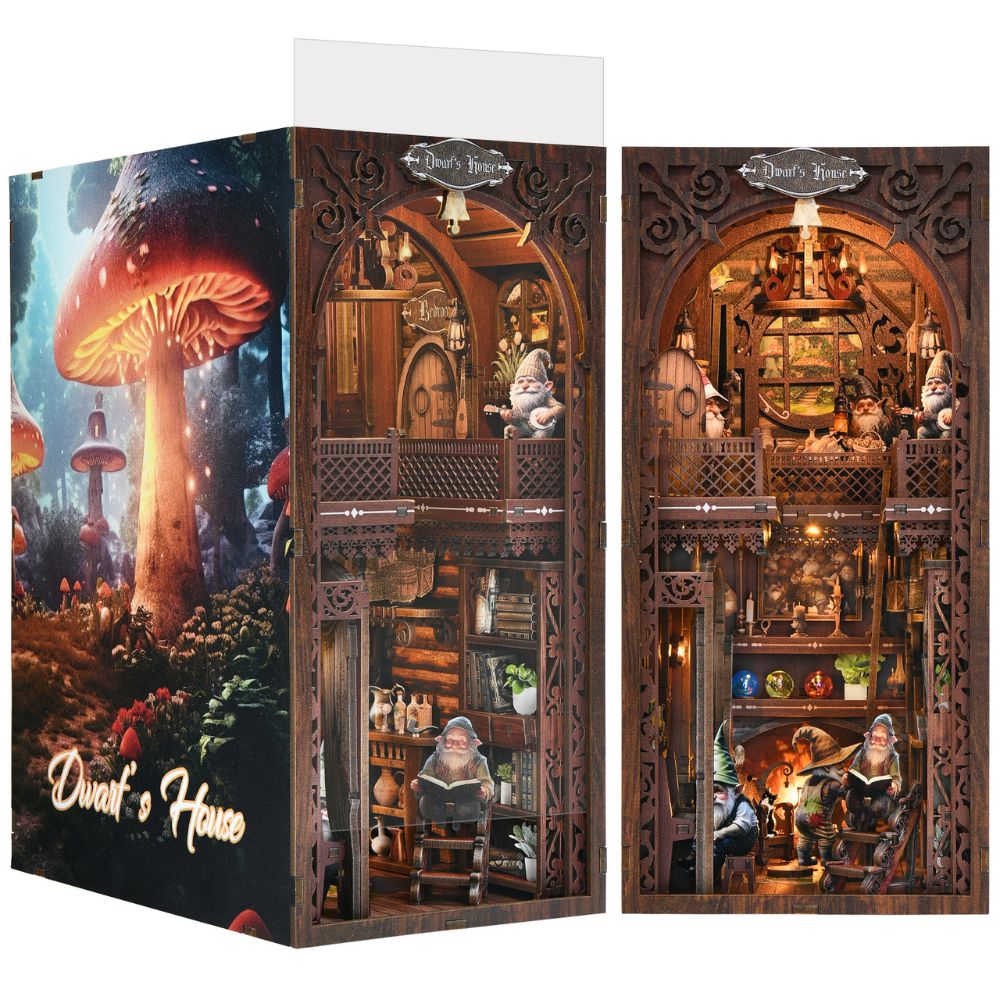Dwarf's House DIY Book Nook Kit with dust cover